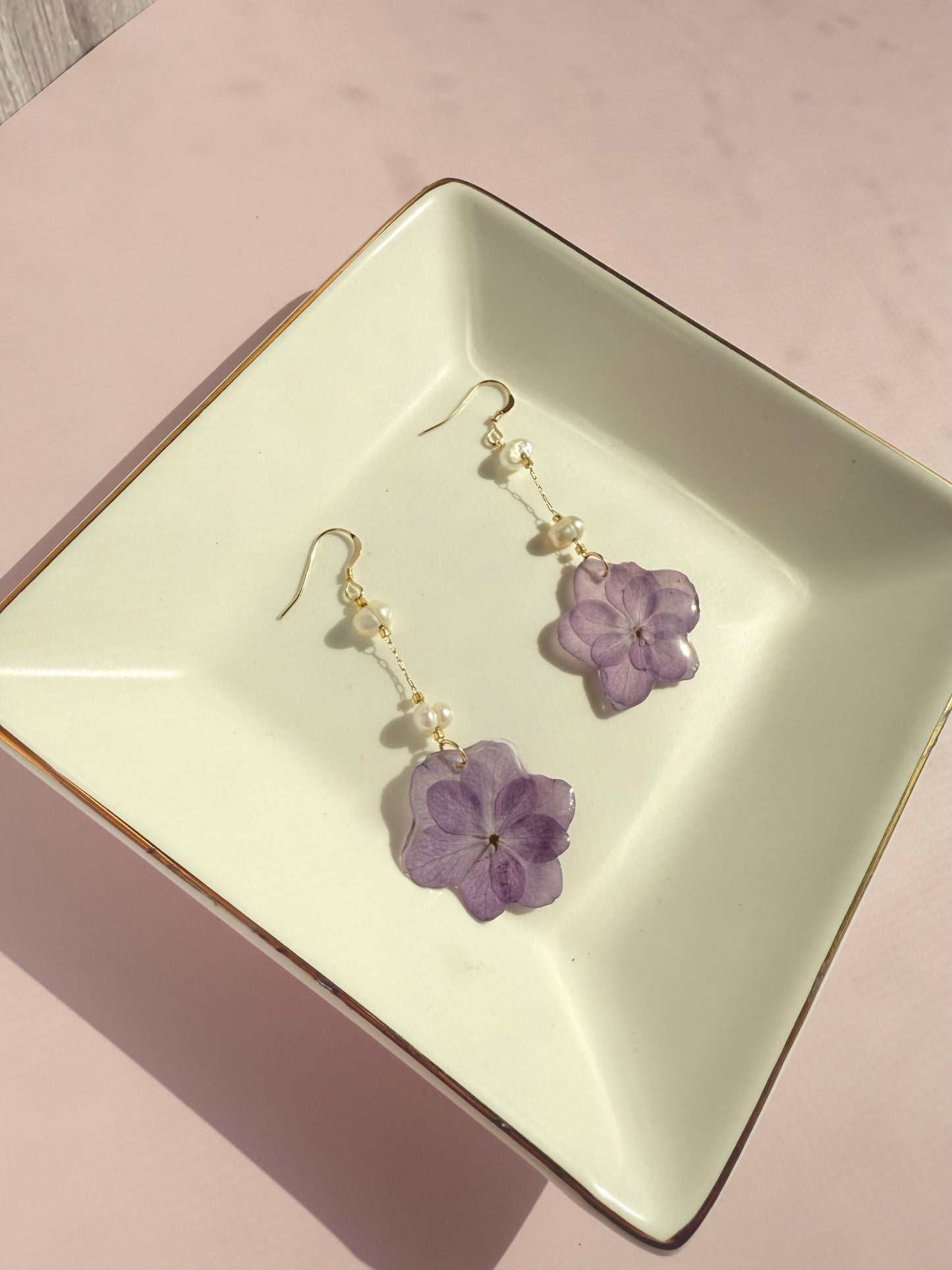 Pearl & Hydrangea Bloom Earrings