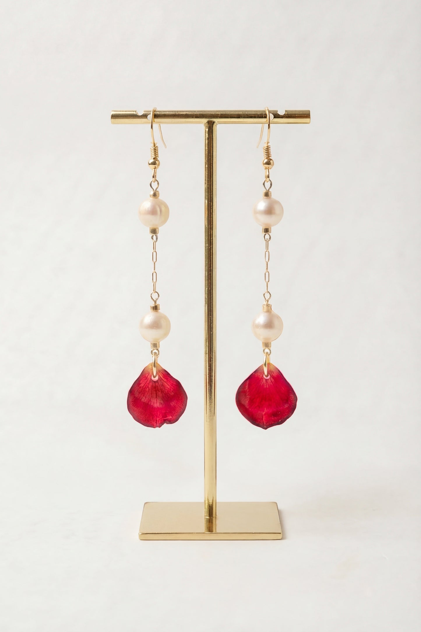 Rose Petal & Pearl Earrings