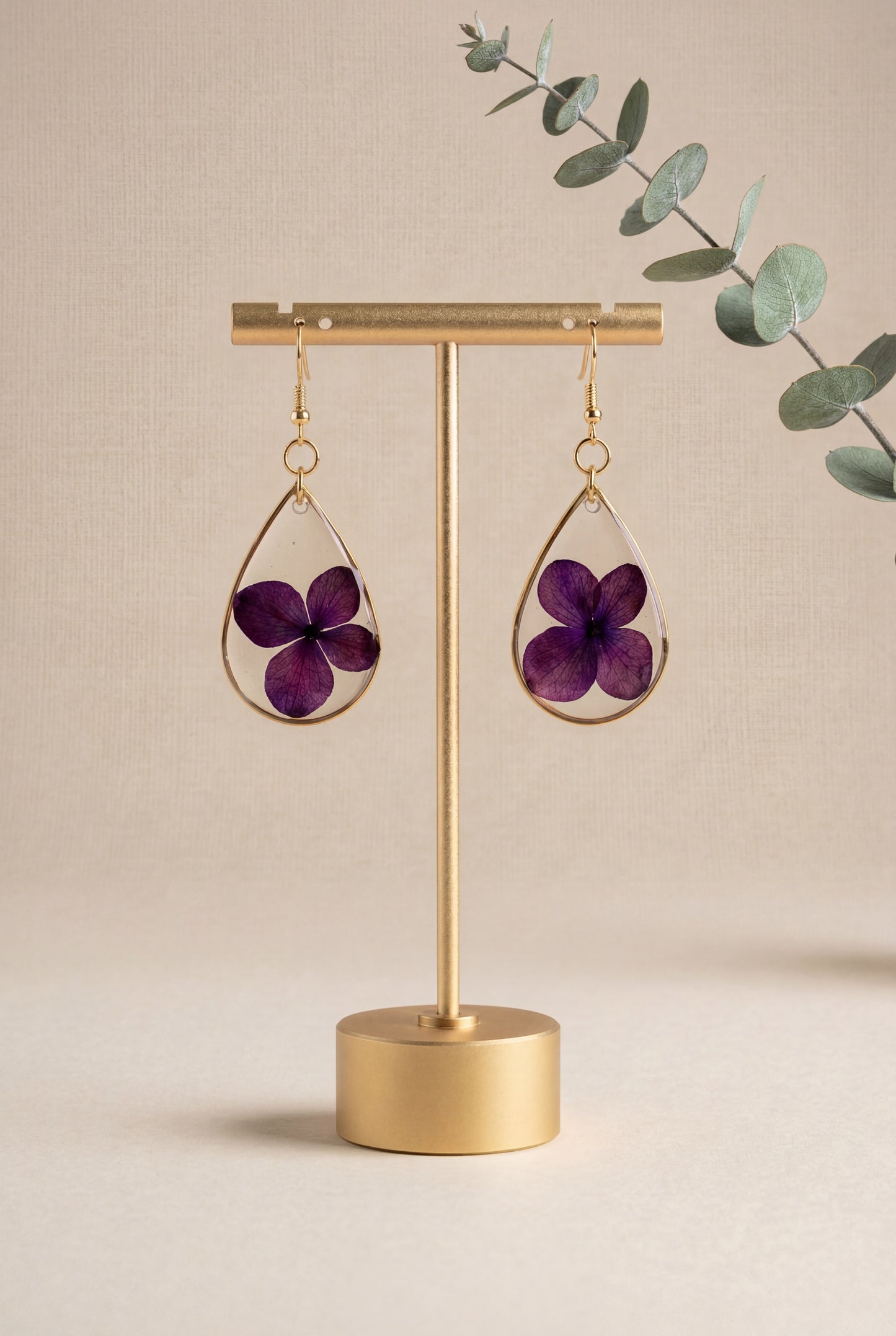 Purple Hydrangea Earrings