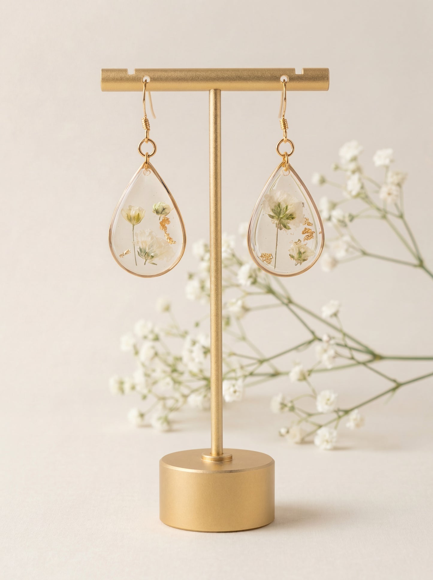Baby's Breath Teardrop Earrings
