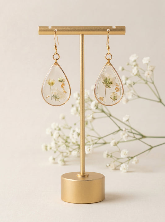 Baby's Breath Teardrop Earrings