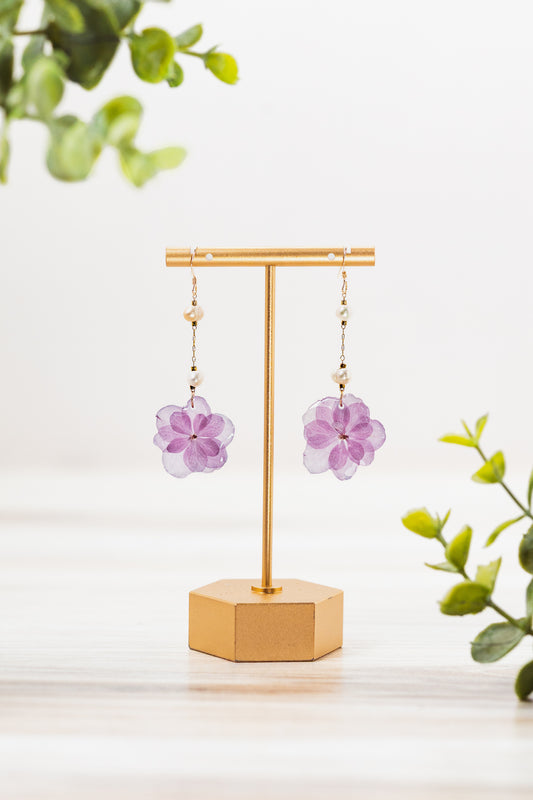 Pearl & Hydrangea Bloom Earrings
